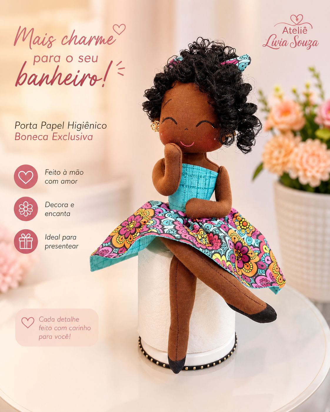 Boneca Mocinha Cobre Papel HIgiênico