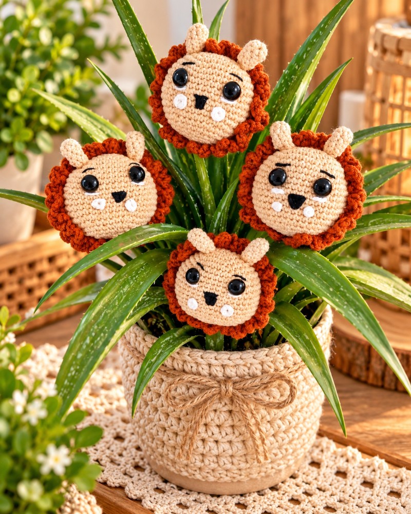Chaveiro de Leão em Amigurumi – Lembrancinha de Aniversário Safari