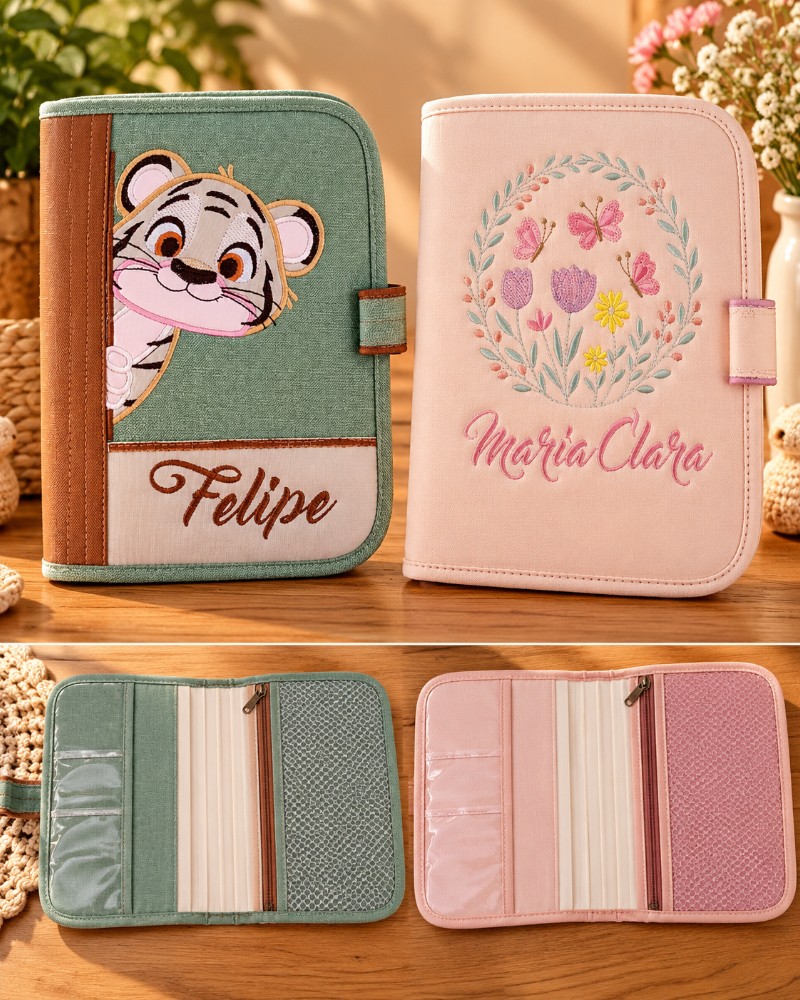 Porta Caderneta de Vacinação Personalizado com Nome – Impermeável com Divisórias