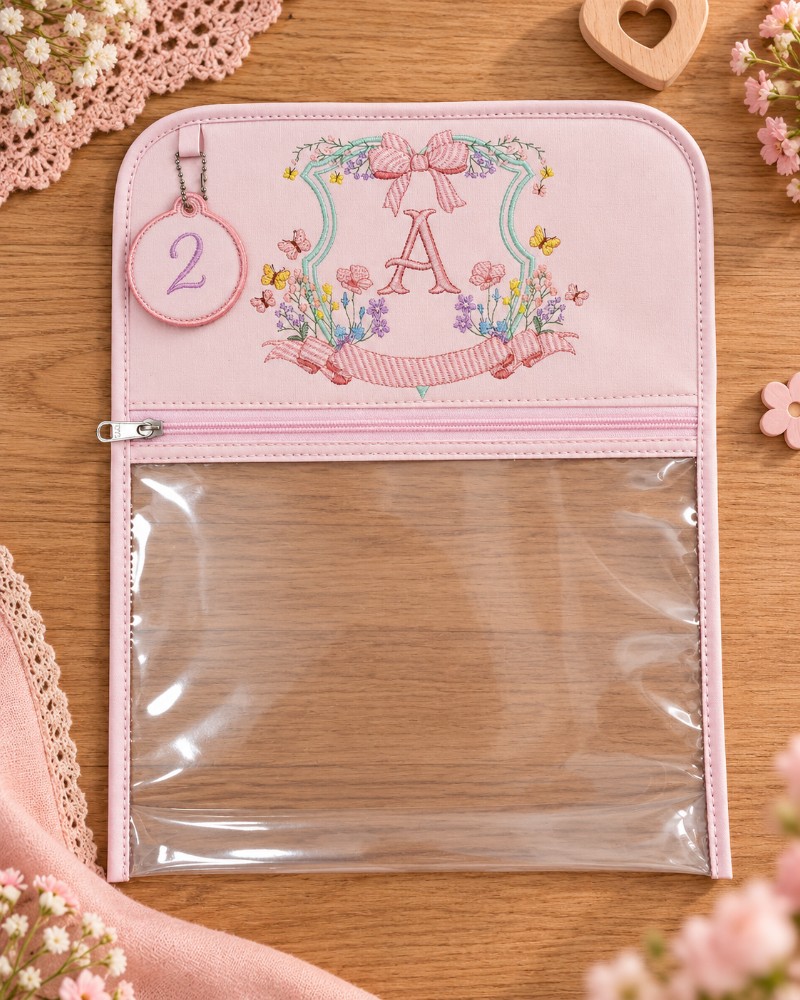 Saquinho Organizador de Maternidade Personalizado 35 x 40 cm – Impermeável com Visor Transparente
