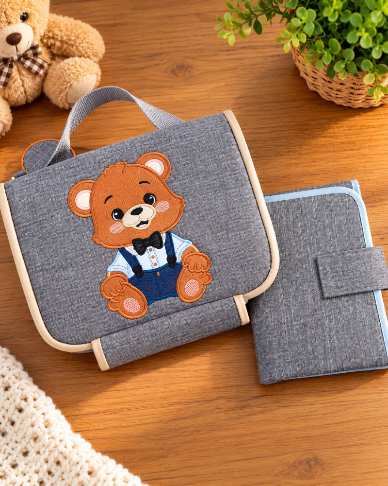Necessaire Porta-Fraldas e Lenços Umedecidos com Trocador Portátil Slim – Kit Bebê