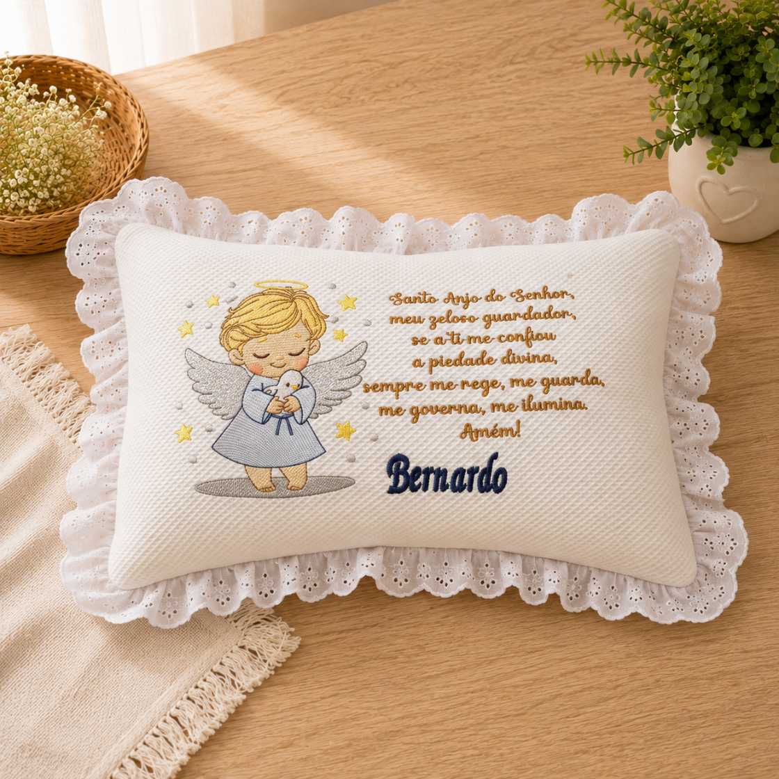 Almofada para Berço com Oração - Anjo do Senhor